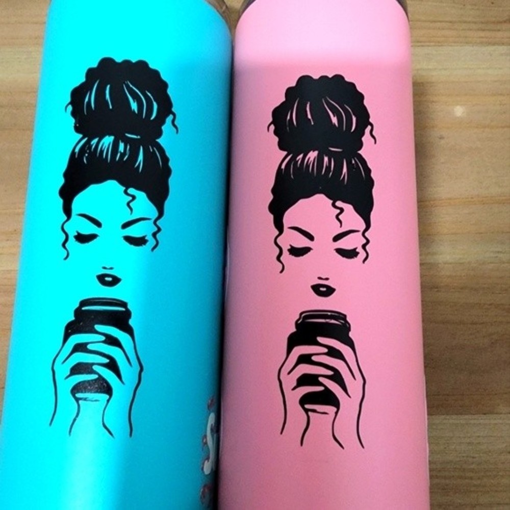 ONE insulated PINK Tumbler cup with straw love, coffee, Jesus 20 FL OZ